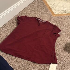 Fabletics Burgundy Scrub Top XL
